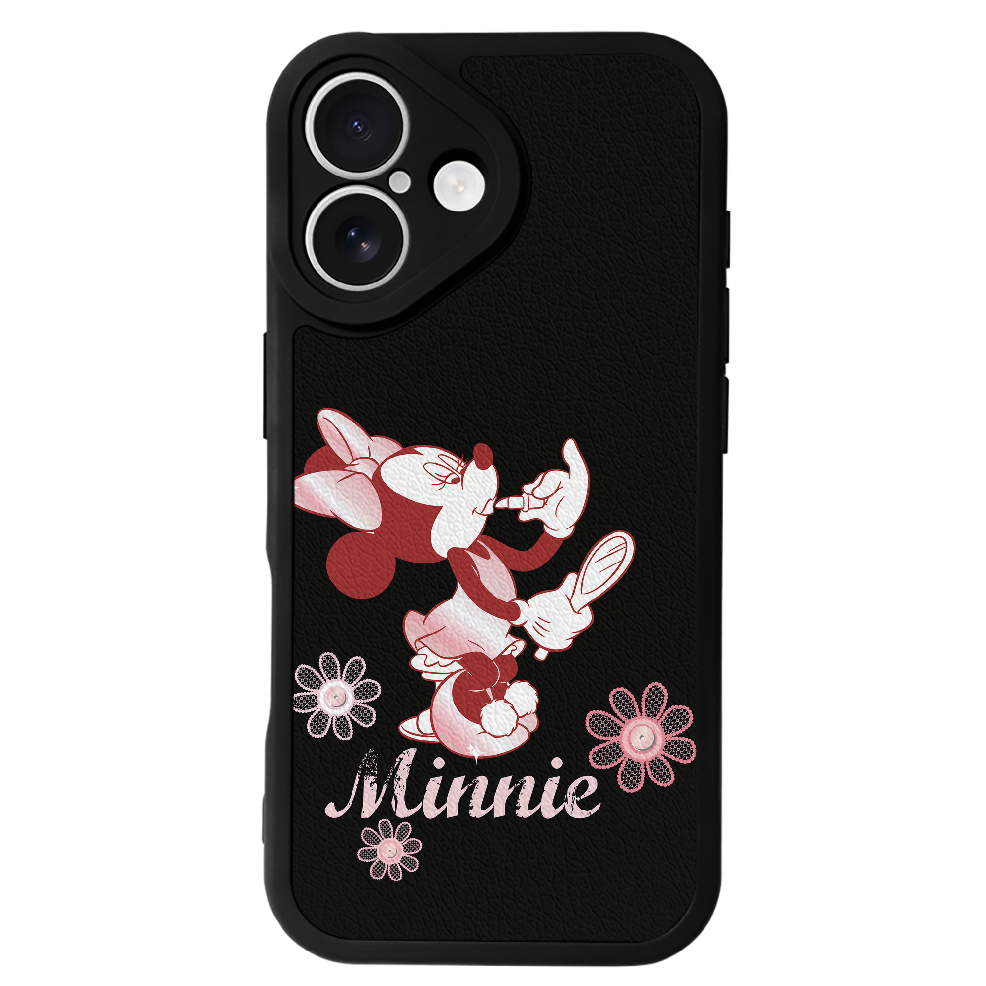 （画像用） ミッキーマウス Mickey Mouse 【iPhone 16シリーズ対応】シリコンスマホケース（レザー調） 材質：シリコン